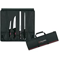3 Claveles Set de 3 Corte de Jamón Profesional- Incluye Cuchillo Carnicero- Deshuesador y Jamonero Alveolado- Chaira y…